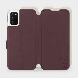 Hülle für Samsung Galaxy A02S - Farbe Burgund mit Platin