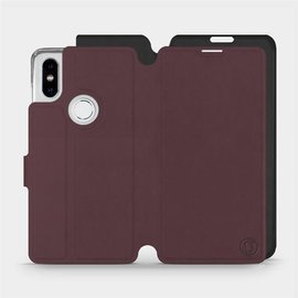 Hülle für Xiaomi Mi Mix 2S - Farbe Burgund mit Schwarz