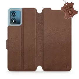 Hülle für Motorola Moto E13 - Farbe Brown Leather