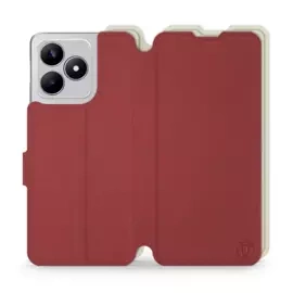 Hülle für Realme C53 - Farbe Dunkelrot mit Platin