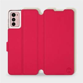 Hülle für Motorola Moto G42 - Farbe Rot mit Platin