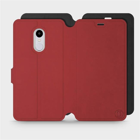 Hülle für Xiaomi Redmi Note 4X - Farbe Dunkelrot mit Schwarz