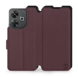 Hülle für Xiaomi Redmi 13 - Farbe Burgund mit Schwarz