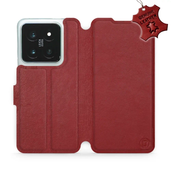 Hülle für Xiaomi 14 Pro - Farbe Dark Red Leather