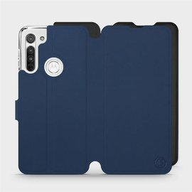 Hülle für Motorola Moto G8 - Farbe Marine mit Schwarz