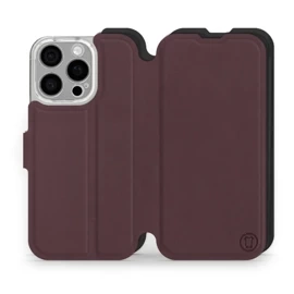 Hülle für Apple iPhone 16 Pro - Farbe Burgund mit Schwarz