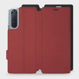 Hülle für Sony Xperia 5 II - Farbe Dunkelrot mit Schwarz