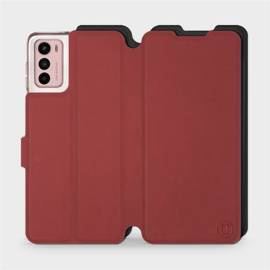 Hülle für Motorola Moto G42 - Farbe Dunkelrot mit Schwarz
