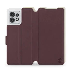 Hülle für Motorola Edge 40 Pro - Farbe Burgund mit Platin