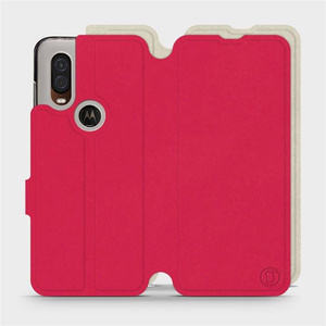 Hülle für Motorola One Vision - Farbe Rot mit Platin