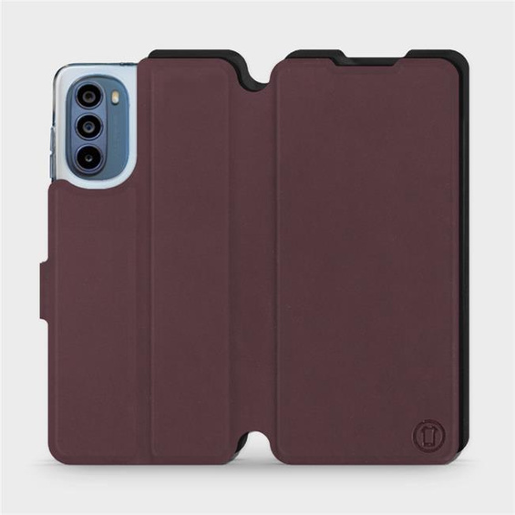 Hülle für Motorola Moto G62 5G - Farbe Burgund mit Schwarz