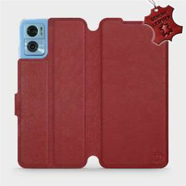 Hülle für Motorola Moto E22 - Farbe Dark Red Leather