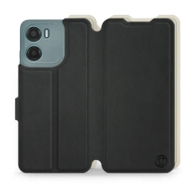 Hülle für Motorola Moto G05 - Farbe Schwarz mit Platin