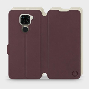 Hülle für Xiaomi Redmi Note 9 - Farbe Burgund mit Platin