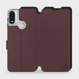 Hülle für Motorola Moto E20 - Farbe Burgund mit Schwarz