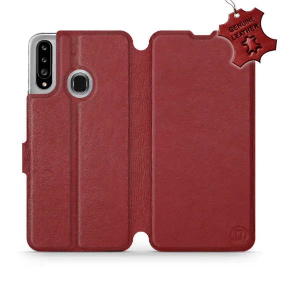 Hülle für Samsung Galaxy A20S - Farbe Dark Red Leather