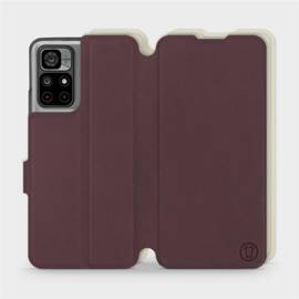 Hülle für Xiaomi Redmi Note 11 - Farbe Burgund mit Platin