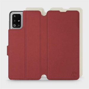 Hülle für Samsung Galaxy M51 - Farbe Dunkelrot mit Platin