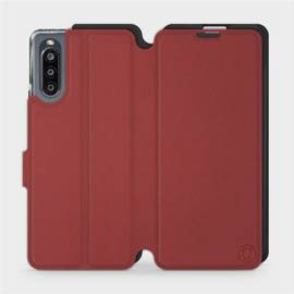 Hülle für Sony Xperia 10 IV - Farbe Dunkelrot mit Schwarz