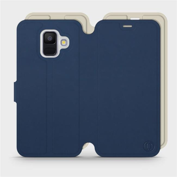 Hülle für Samsung Galaxy A6 Plus 2018 - Farbe Marineblau mit Platin