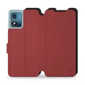 Hülle für Motorola Moto E13 - Farbe Dunkelrot mit Schwarz