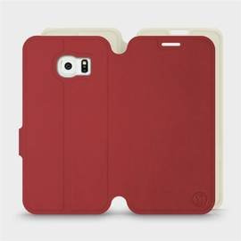 Hülle für Samsung Galaxy S6 Edge - Farbe Dunkelrot mit Platin