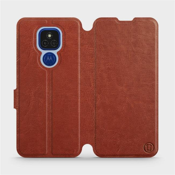 Hülle für Motorola Moto E7 Plus - Farbe Brown&Orange