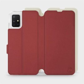 Hülle für Samsung Galaxy A51 5G - Farbe Dunkelrot mit Platin