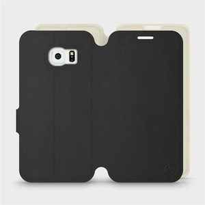 Hülle für Samsung Galaxy S6 Edge - Farbe Schwarz mit Platin