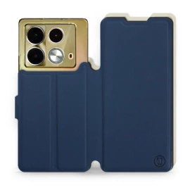 Hülle für Infinix Note 40 - Farbe Marineblau mit Platin