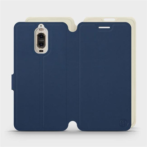 Hülle für Huawei Mate 9 Pro - Farbe Marineblau mit Platin