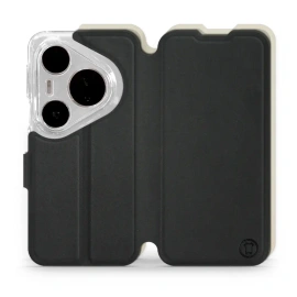 Hülle für Huawei Pura 80 Pro - Farbe Schwarz mit Platin