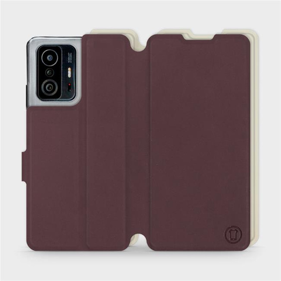 Hülle für Xiaomi 11T Pro - Farbe Burgund mit Platin
