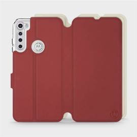 Hülle für Motorola One Fusion Plus - Farbe Dunkelrot mit Platin