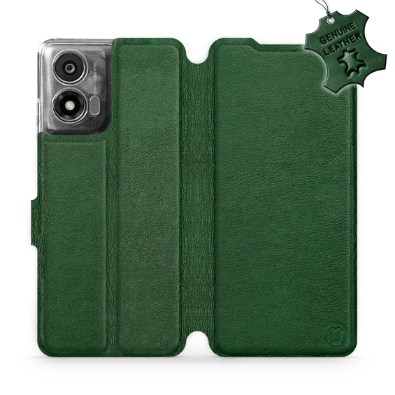 Hülle für Motorola Moto E14 - Farbe Green Leather
