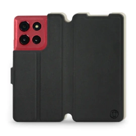 Hülle für Motorola Moto G86 Power 5G - Farbe Schwarz mit Platin