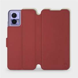 Hülle für Motorola Edge 30 Neo - Farbe Dunkelrot mit Platin