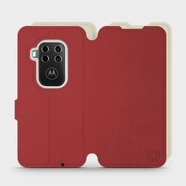 Hülle für Motorola One Zoom - Farbe Dunkelrot mit Platin