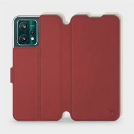 Hülle für Realme 9 Pro Plus - Farbe Dunkelrot mit Platin