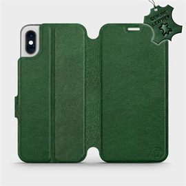 Hülle für Apple iPhone X - Farbe Green Leather