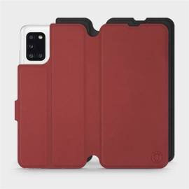 Hülle für Samsung Galaxy A31 - Farbe Dunkelrot mit Schwarz