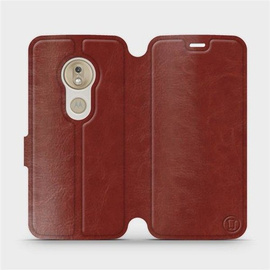Hülle für Motorola Moto G7 Play - Farbe Brown&Orange