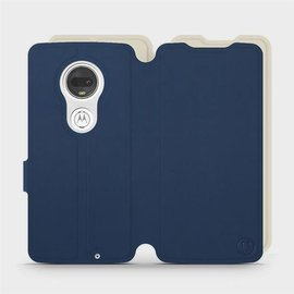 Hülle für Motorola Moto G7 - Farbe Marineblau mit Platin