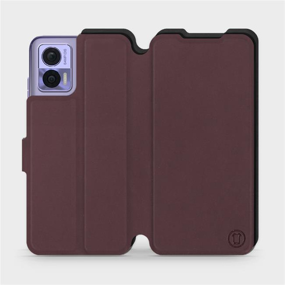 Hülle für Motorola Edge 30 Neo - Farbe Burgund mit Schwarz