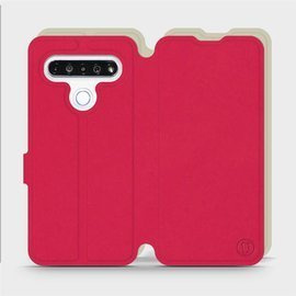 Hülle für LG K61 - Farbe Rot mit Platin