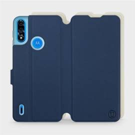 Hülle für Motorola Moto E7 Power - Farbe Marineblau mit Platin