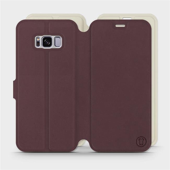 Hülle für Samsung Galaxy S8 Plus - Farbe Burgund mit Platin