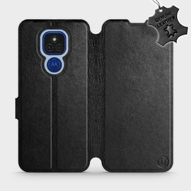 Hülle für Motorola Moto E7 Plus - Farbe Black Leather