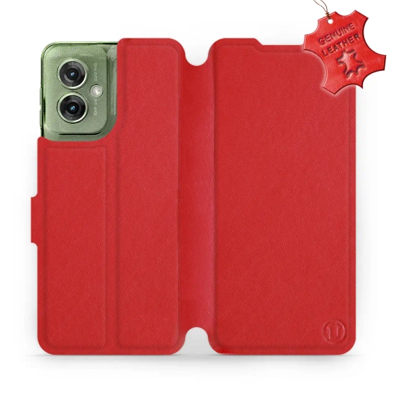Hülle für Motorola Moto G55 5G - Farbe Red Leather