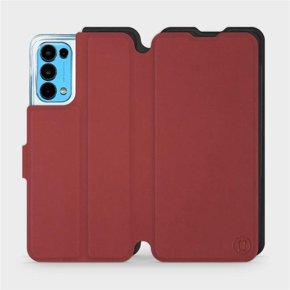 Hülle für OPPO RENO 5 5G - Farbe Dunkelrot mit Schwarz